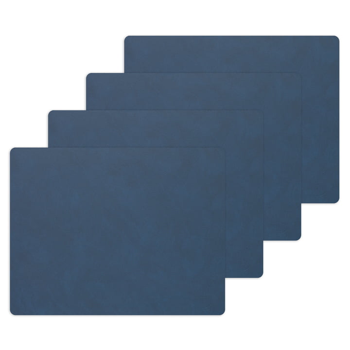 Placemat Square L 35 x 45 cm by LindDNA in Nupo midnight blue (set of 4)