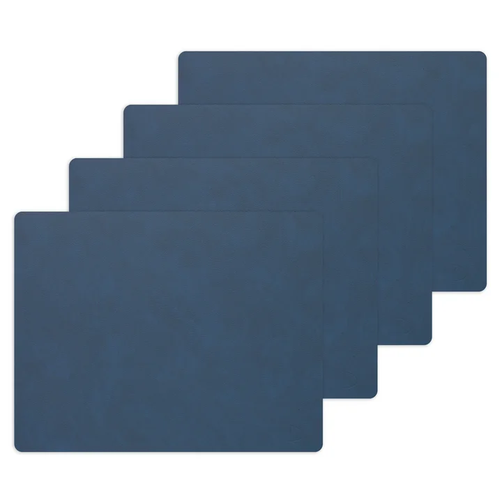 Placemat Square L 35 x 45 cm from Lind DNA in Nupo midnight blue (set of 4)