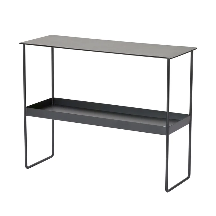 Console table from Lind DNA in steel black / Bull black