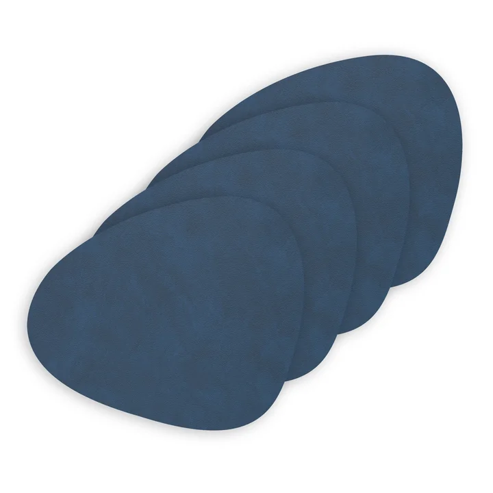 Glasuntersetzer Curve from Lind DNA in Nupo midnight blue (set of 4)