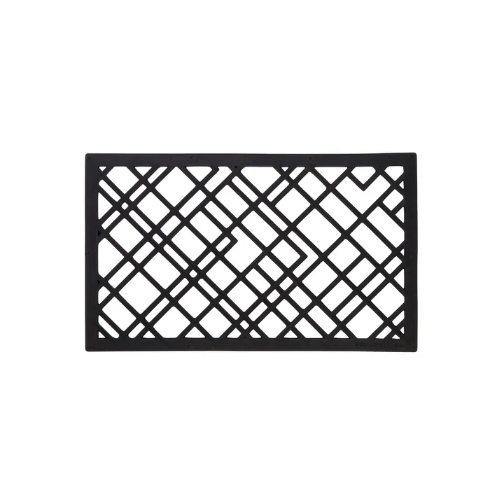 Rubber doormat 45 x 75 cm from tica copenhagen in lines / black