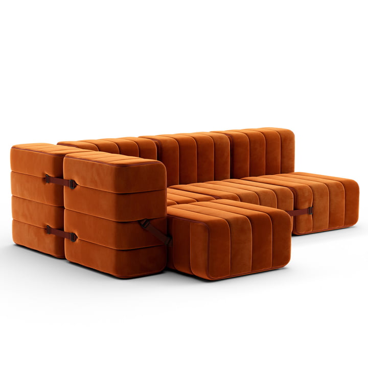 Curt Sofa Set 9 from Ambivalenz in color russet / red (Barcelona - V3347 / 17)