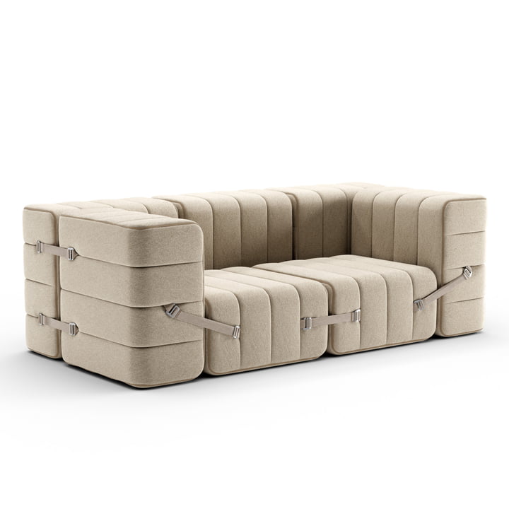 Curt Sofa Set 7 by Ambivalence in color gray / beige (Jet - 9110)