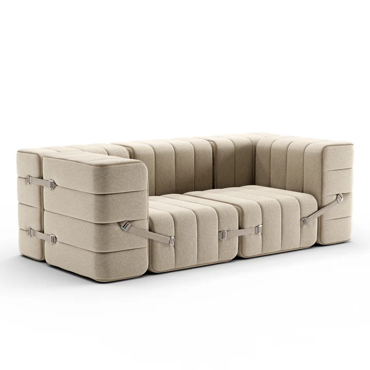 Curt Sofa Set 7 from Ambivalenz in the color grey / beige (Jet - 9110)