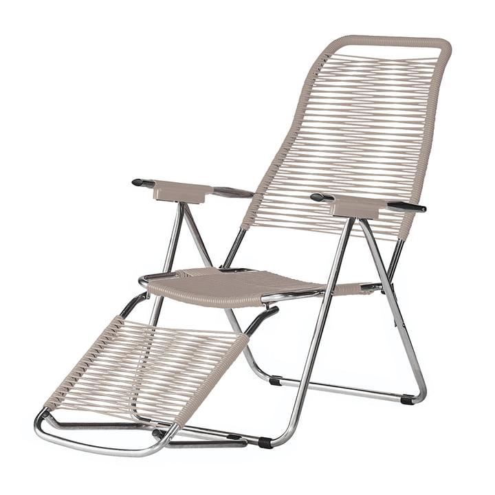The deck chair Spaghetti by Fiam, frame aluminum / covering taupe