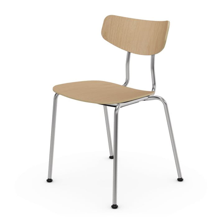 The Moca chair from Vitra , natural oak / polished chrome