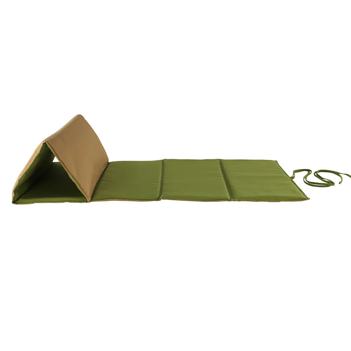 Sun Beach mat from Fiam in taupe / lime green