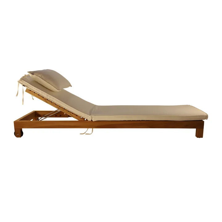 Korfu Sun lounger made of solid teak from Jan Kurtz in nature
