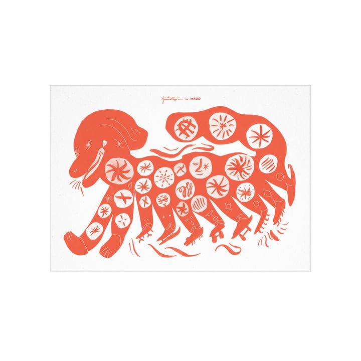 The Chinese Dog poster from Paper Collective , 30 x 40 cm, red