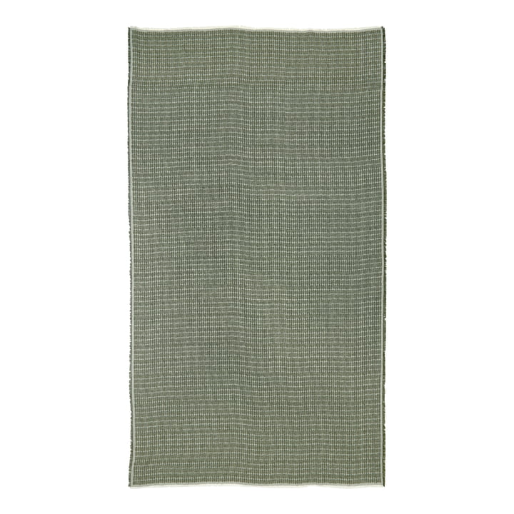 The Alku tablecloth from Marimekko , 140 x 180 cm, linen / green (autumn 2021)