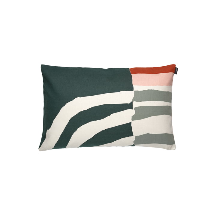 The Vuosirenkaat pillowcase from Marimekko , 40 x 60 cm, beige / green / pink (autumn 2021)