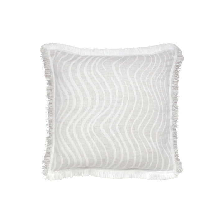The Silkkikuikka pillowcase by Marimekko, 50 x 50 cm, beige / white (autumn 2021)