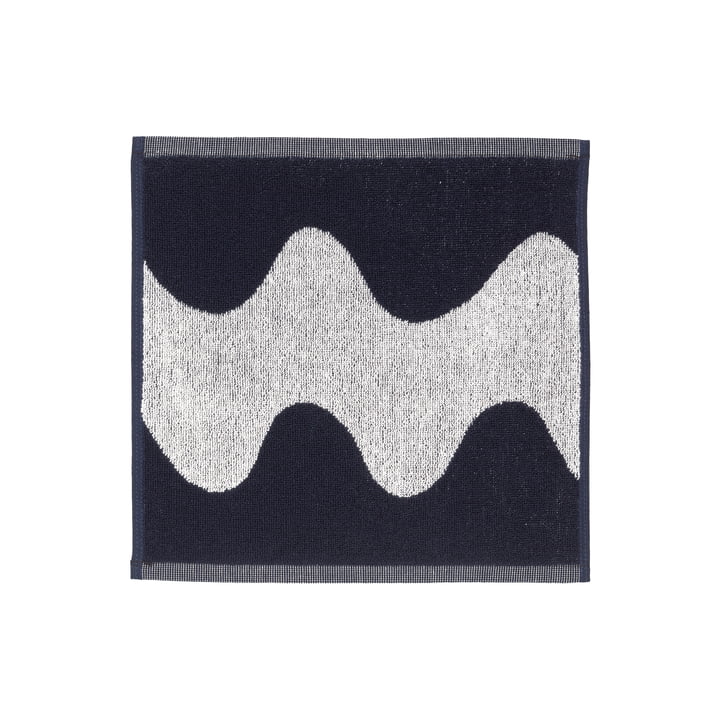 The Lokki mini towel by Marimekko, 30 x 30 cm, off-white / dark blue
