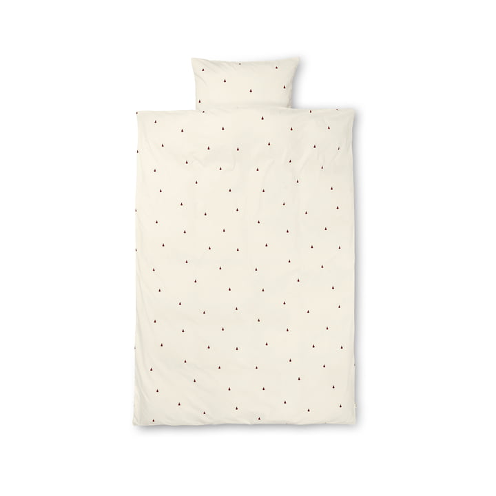 Pear children's bedding 100 x 140 cm by ferm Living in off-white / cinnamon red