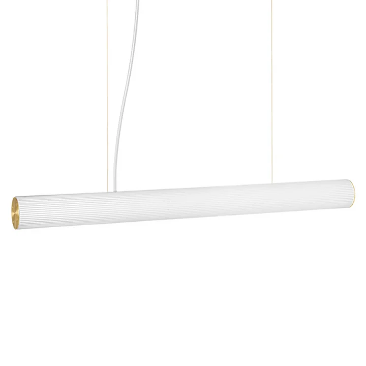 Vuelta Pendant lamp L 100 cm by Ferm Living in white / brass