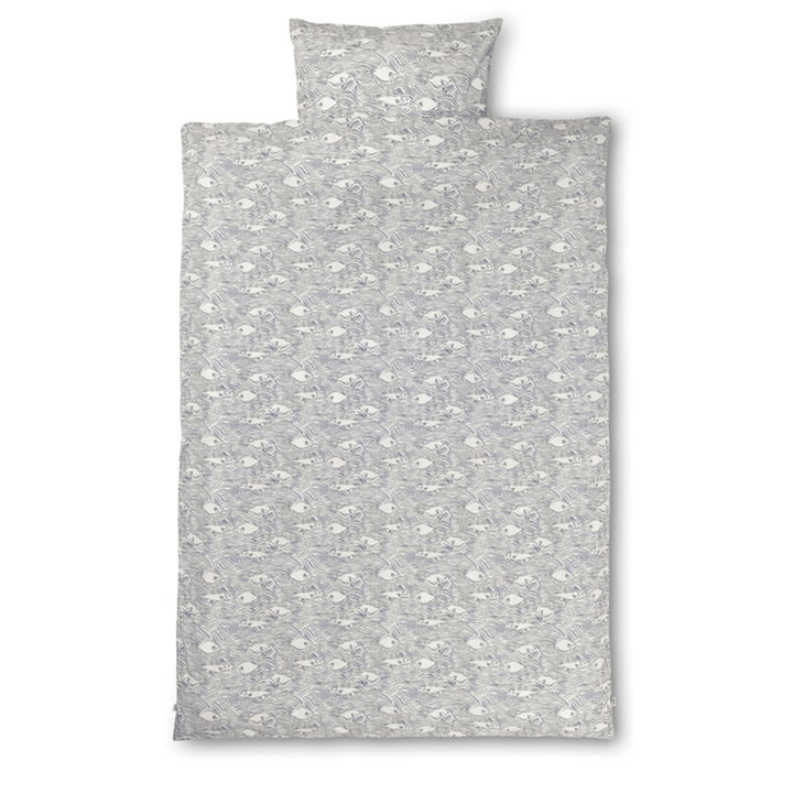 Stream Bed linen 140 x 200 cm by ferm Living in off-white