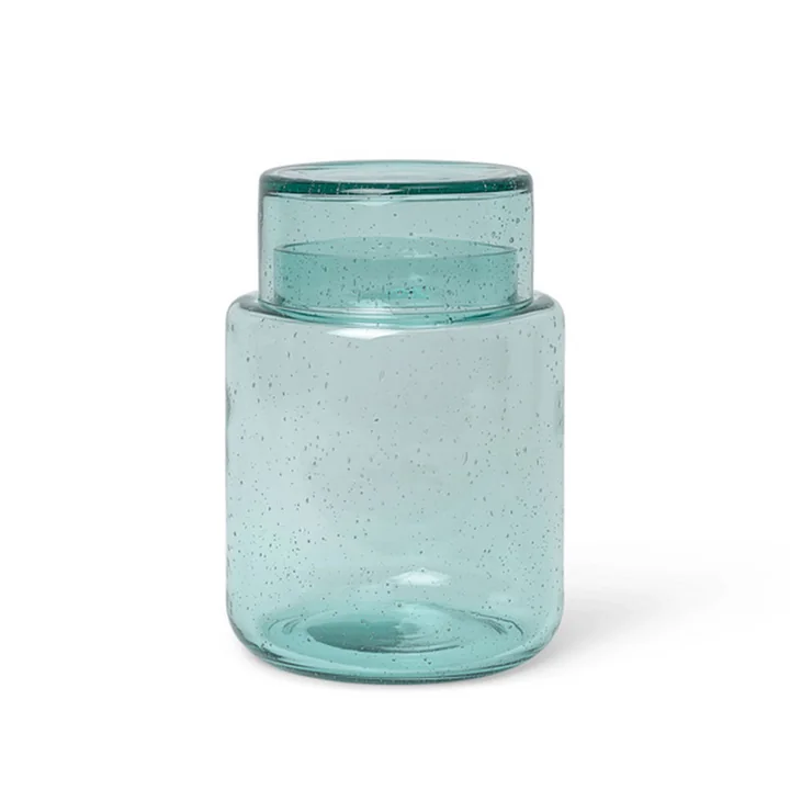 Oli Glass jar Ø 13,8 cm by Ferm Living in green