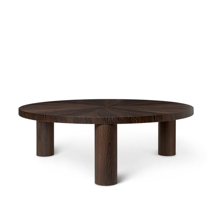 Post Coffee side table Ø 100 cm by ferm Living in smoked oak