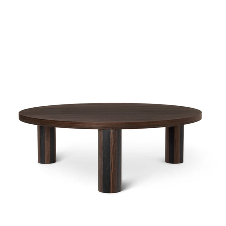 Post Coffee side table Ø 100 cm by ferm Living in smoked oak / black