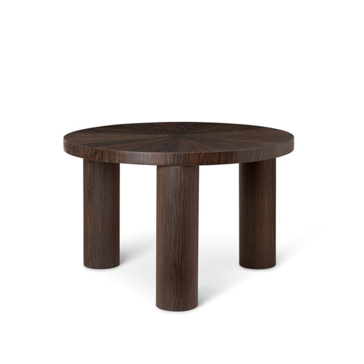 Post Coffee side table Ø 65 cm by ferm Living in smoked oak