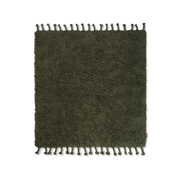 Amass High pile carpet 140 x 140 cm from ferm Living in olive