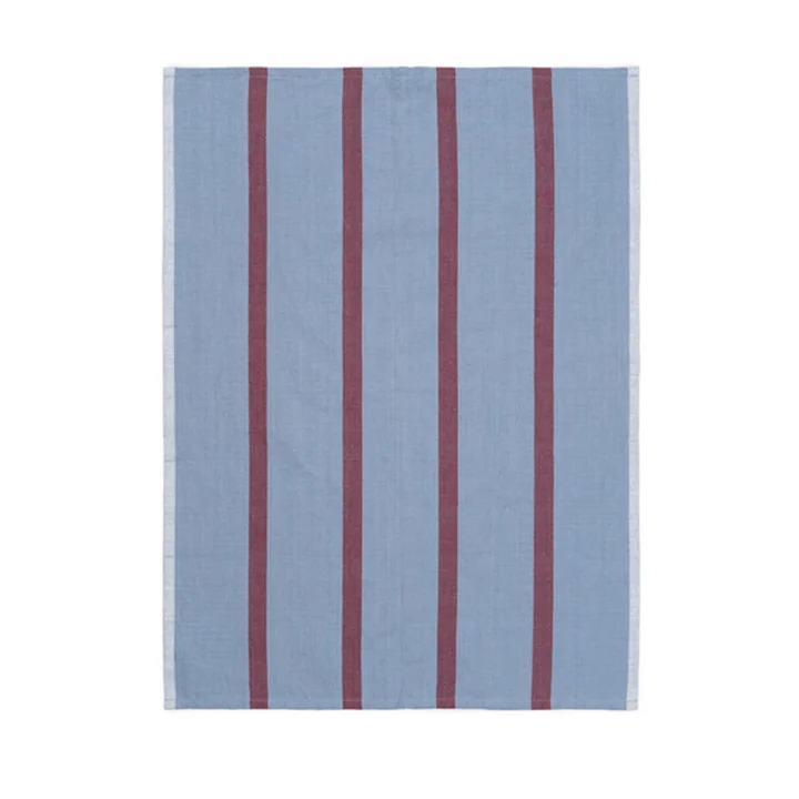 Hale Tea towel from Ferm Living in blue-burgundy