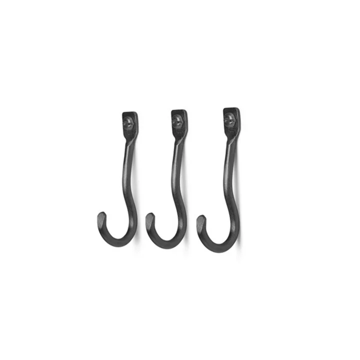 Curvature Wall hooks by Ferm Living in black (set of 3)