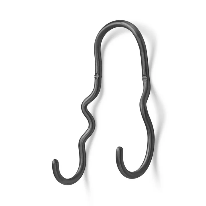 Curvature Wall hook double by Ferm Living in black