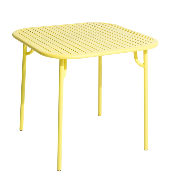 The Week-End table from Petite Friture , 85 x 85 cm / yellow