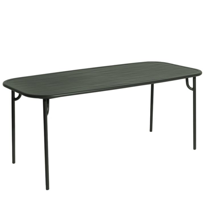 The Week-End table from Petite Friture , 180 x 85 cm / glass green