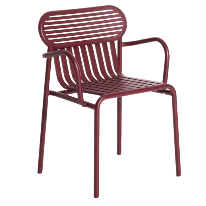 The Week-End Bridge Chair Outdoor from Petite Friture , burgundy