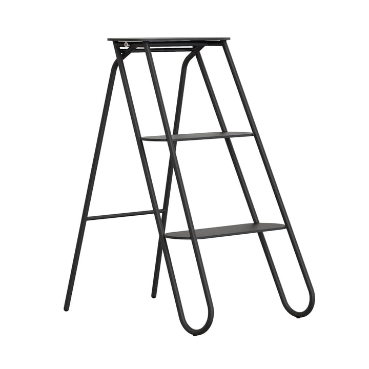 The Bukto step stool foldable large from Frost , H 70 cm, black