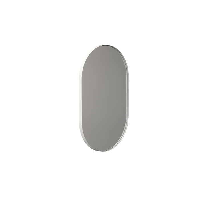 The Unu wall mirror 4138 from Frost , with frame oval, 50 x 80 cm, white