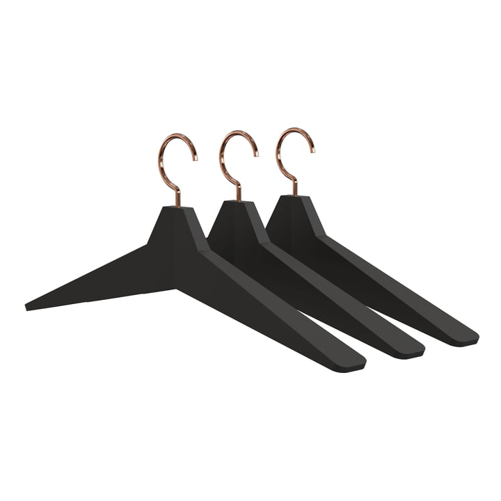 The hanger Unu 4 Set of 3, black / copper
