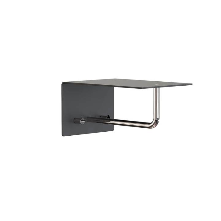 The Unu wall coat rack with hook and bar from Frost , 200 mm, black polished