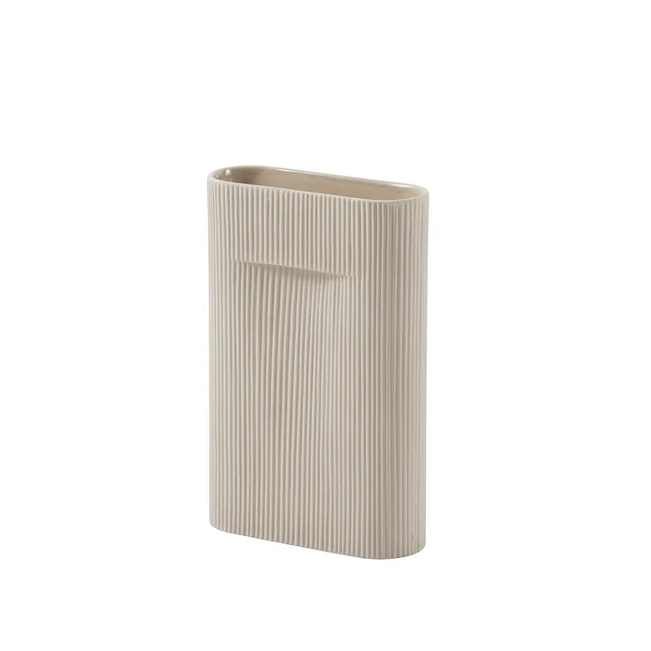 Ridge Vase H 35 cm from Muuto in beige