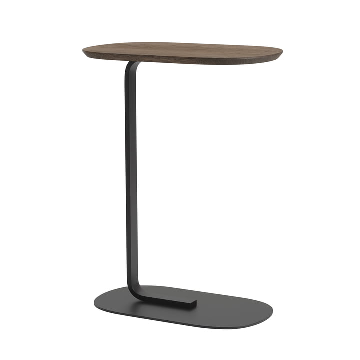 Relate Side Table H 73.5 cm from Muuto in smoked oak / black