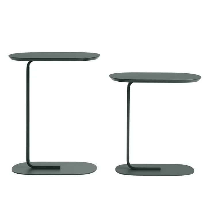 Relate Side Table, H 73,5 and H 60,5 cm from Muuto in dark green