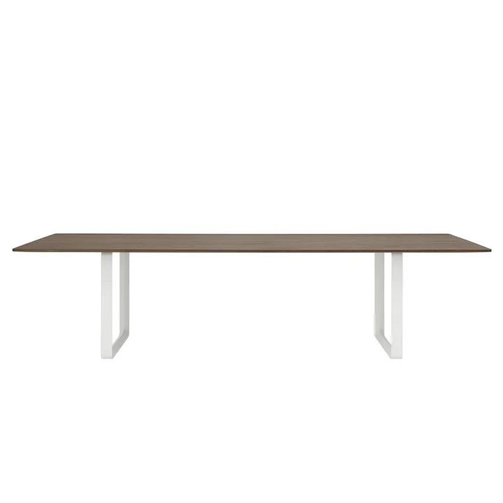 70/70 dining table with the dimensions 295 x 108 cm from Muuto in oak smoked / white