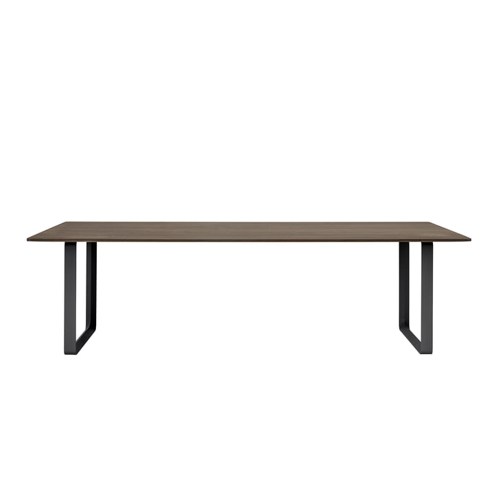 70/70 dining table 255 x 108 cm from Muuto in smoked oak / black.