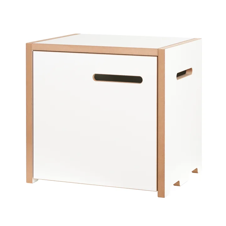 halbstark Shelving system basic module with door left from Tojo in white