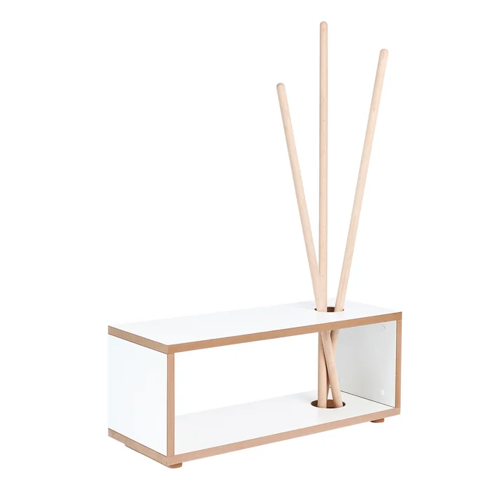 ordnung Children's wardrobe and bench from Tojo in white / beech