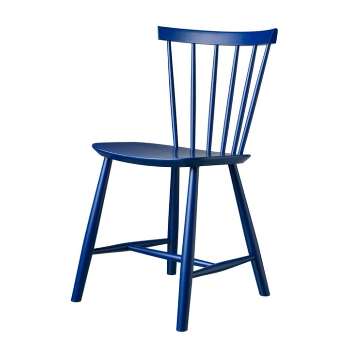 J46 Chair from FDB Møbler in beech dark blue