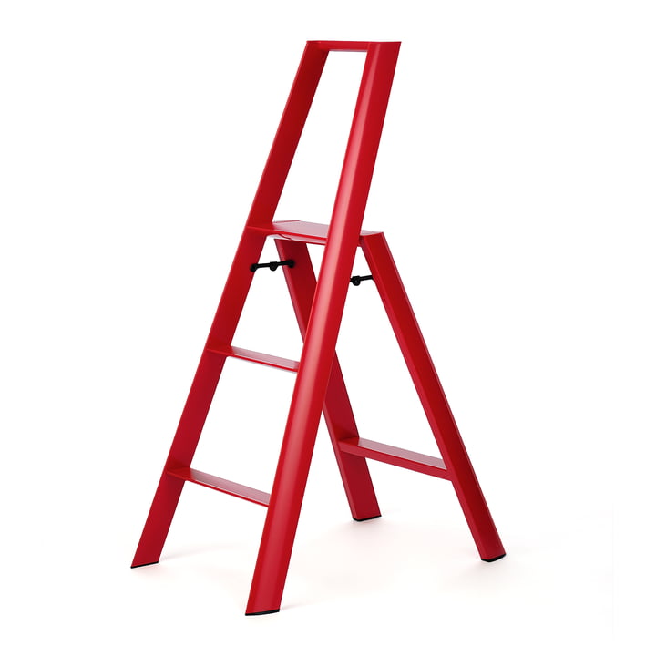 The Lucano 3 Step Stool ladder from Metaphys , red