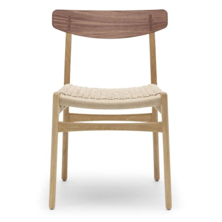 CH23 Chair from Carl Hansen in oiled oak / oiled walnut / natural wicker (cover cap walnut)