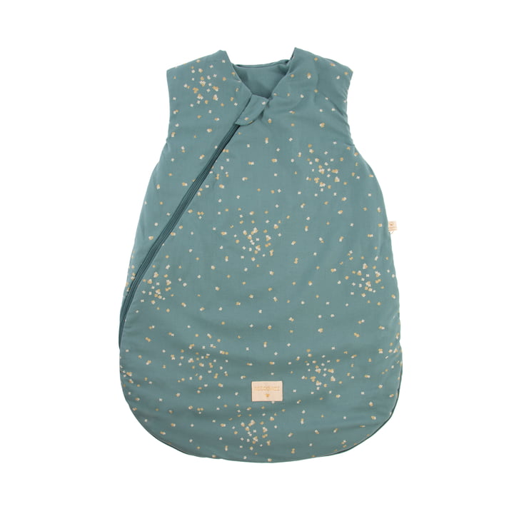 Cocoon Baby -Sleeping bag 6-18 months by Nobodinoz in gold confetti / magic green