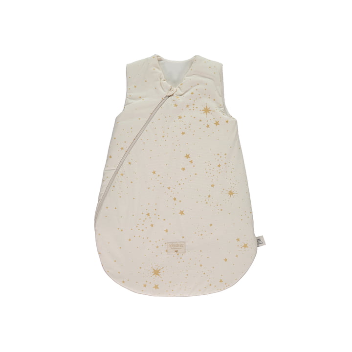 Cocoon Baby -Sleeping bag 0-6 months by Nobodinoz in gold stella / natural