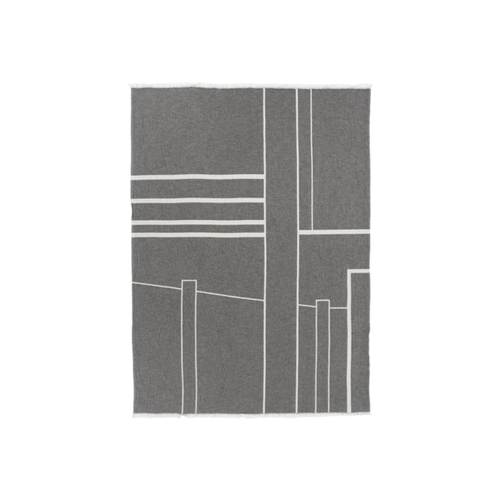 Architecture Blanket 130 x 180 cm from Kristina Dam Studio in off-white / black