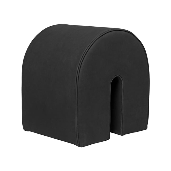 Curved Pouf, H 42 cm from Kristina Dam Studio in black