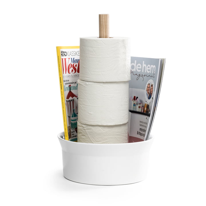 The Angle toilet paper holder from Born in Sweden , ash / white glossy